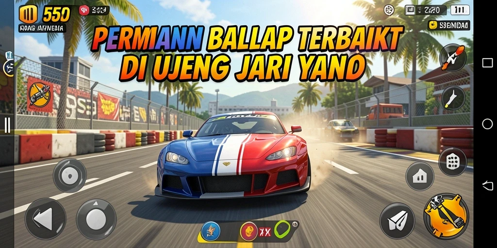Tampilan gameplay Racing yang mendebarkan dalam 55RP.