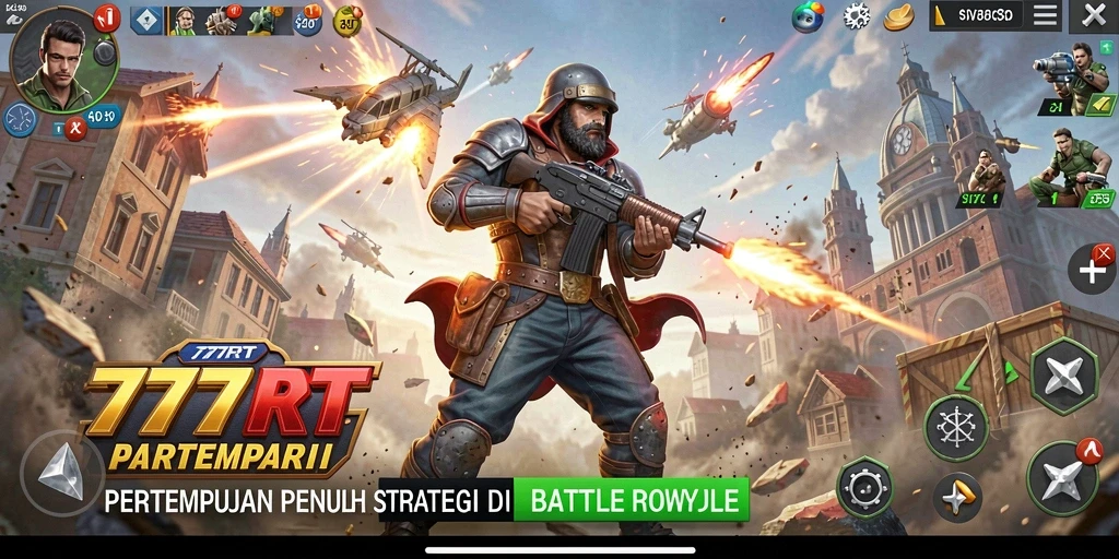 Screenshot dari gameplay seru 777RT di arena Battle Royale.