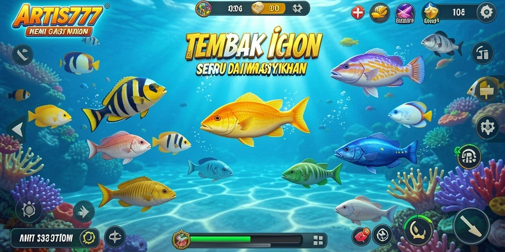 Tampilan menarik dari gameplay Tembak Ikan di ARTIS777.