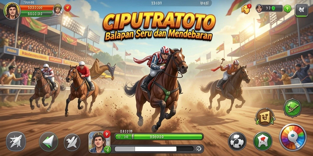 Screenshot gameplay Racing CIPUTRATOTO yang menampilkan momen balapan intens.