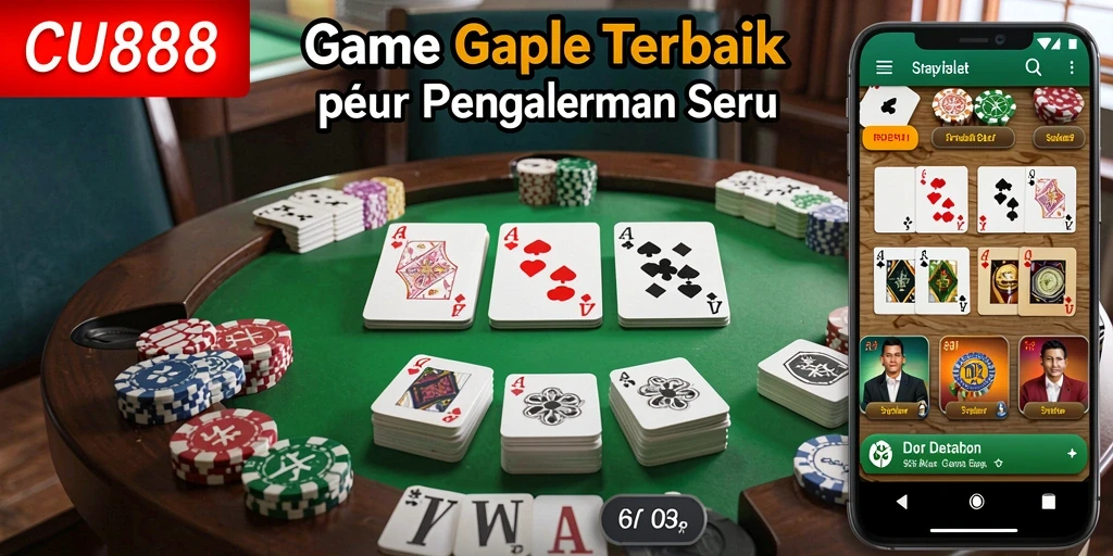 Screenshot menunjukkan gameplay Gaple yang seru dan interaktif di CU888.