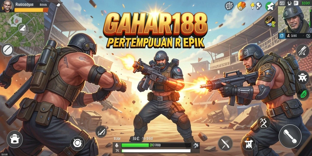 Tampilan gameplay GAHAR188 yang menegangkan dan menarik dalam pertempuran Battle Royale.
