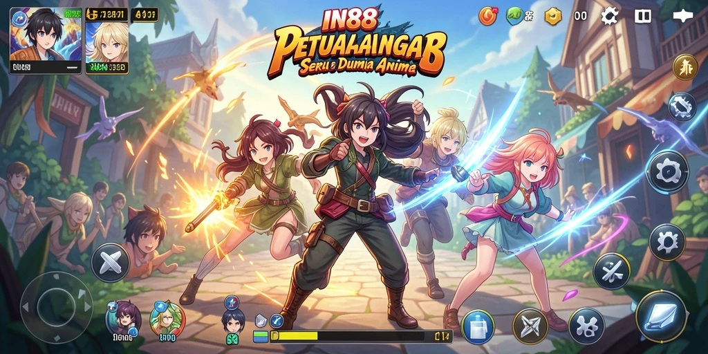 Screenshot gameplay IN88 dengan karakter anime yang menarik.