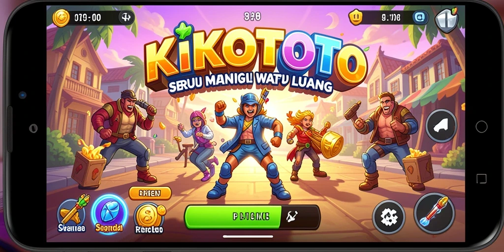 Tangkapan layar KIKOTOTO menampilkan aksi permainan arcade yang seru.