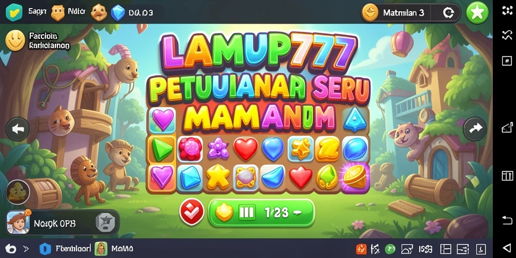 Gameplay seru LAMPU777 dalam aksi permainan Match-3.