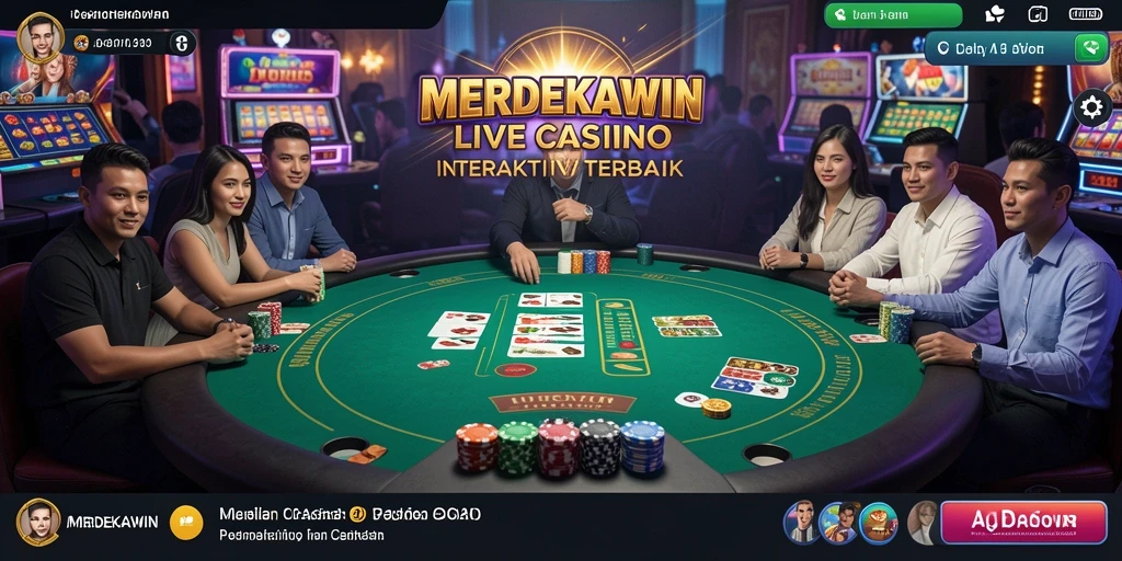 Tampilan gameplay MERDEKAWIN yang mendebarkan dengan dealer langsung.