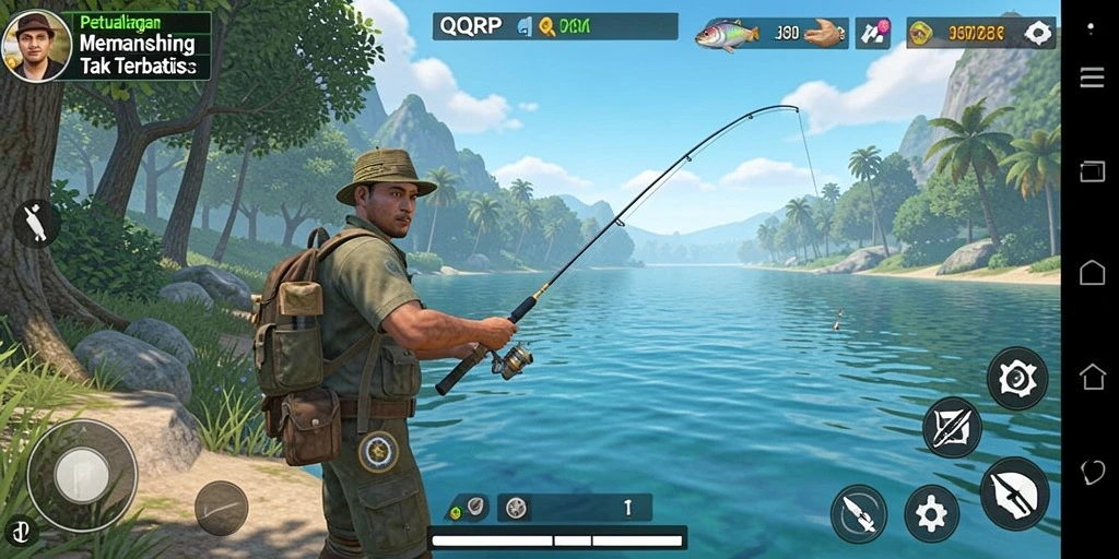 Gameplay seru dalam QQRP dengan berbagai jenis ikan.