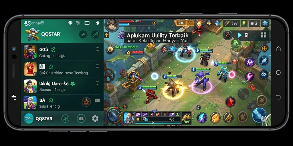 Tangkapan layar utama QQSTAR menunjukkan dashboard aplikasi yang intuitif.