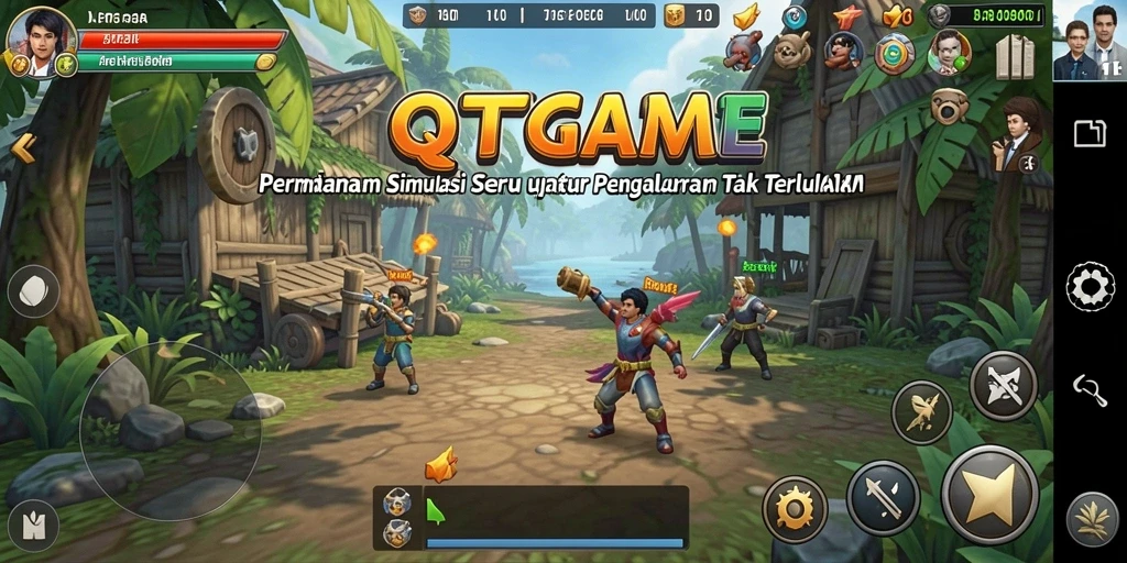 Gambaran utama gameplay QTGAME dengan interaksi yang mendalam.
