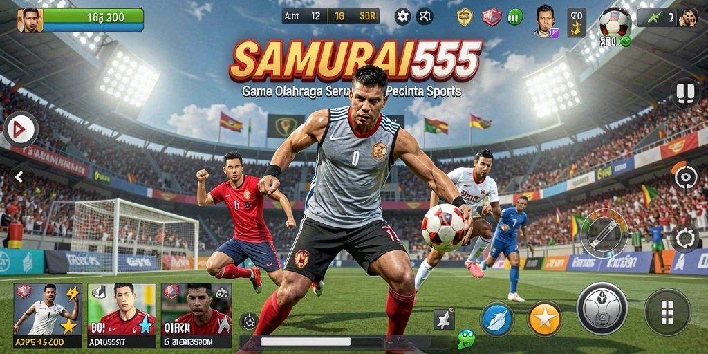 Tampilan gameplay seru dalam SAMURAI555 dengan cabang olahraga yang beragam.