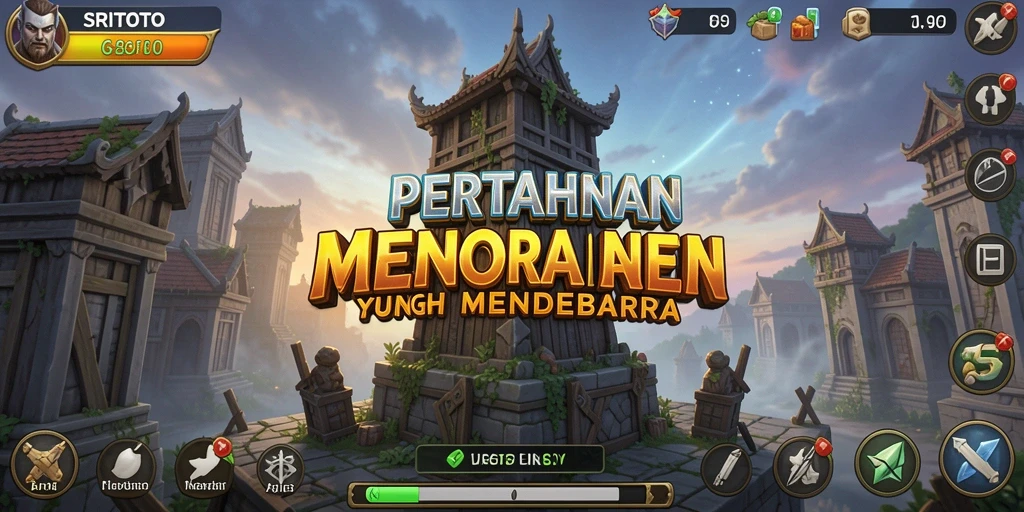Gameplay menara pertahanan yang seru dan menantang.