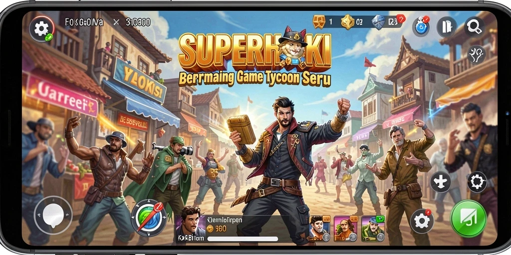Tampilan gameplay SUPERHOKI yang menarik dan penuh strategi.