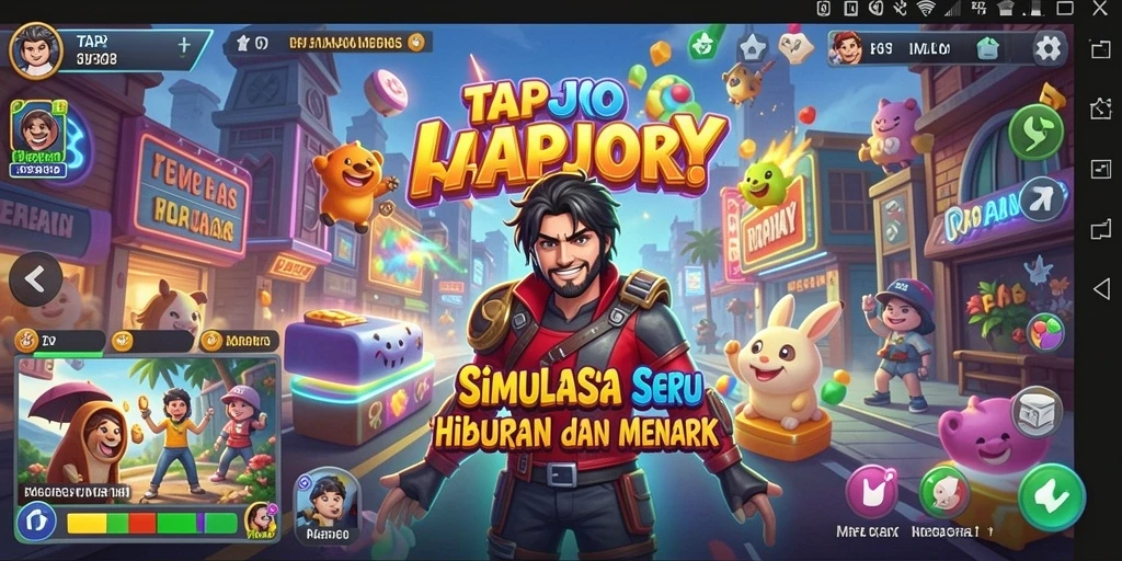 Screenshot gameplay TAPJOY yang menunjukkan aktivitas simulasi seru.