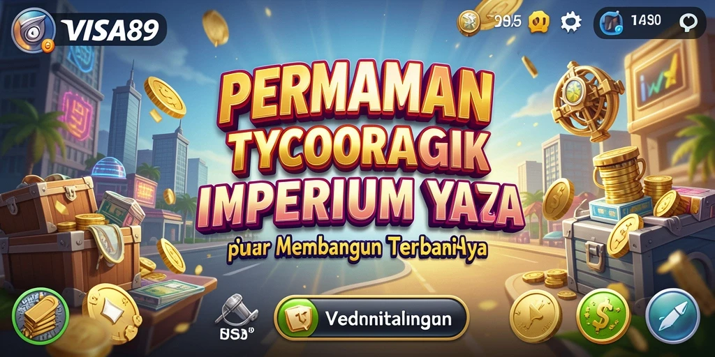 Tampilan gameplay <strong>VISA89</strong> dengan aktivitas pembangunan bisnis yang dinamis.