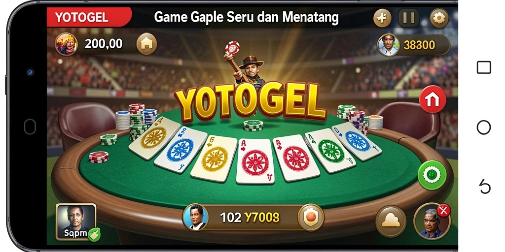 Screenshot gameplay seru YOTOGEL di permainan Gaple.